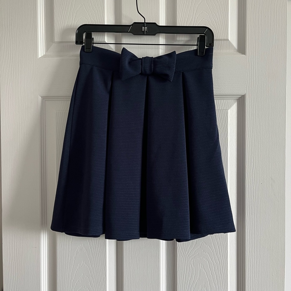 SHEIN Navy Blue Skirt with Bow - Picture 1 of 4